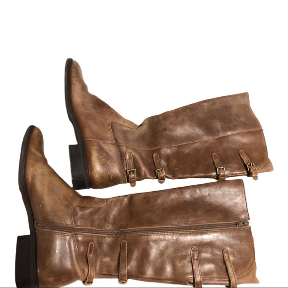 Gorgeous Distressed Brown Knee High Riding Boots - Picture 3 of 13